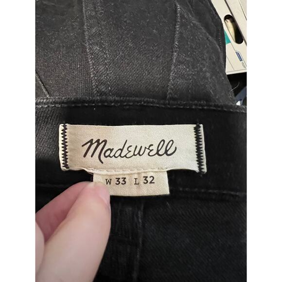 NWOT Madewell Men's Mid Rise Straight Leg Slim Jeans Denim Black Size 33x32 - Picture 8 of 12